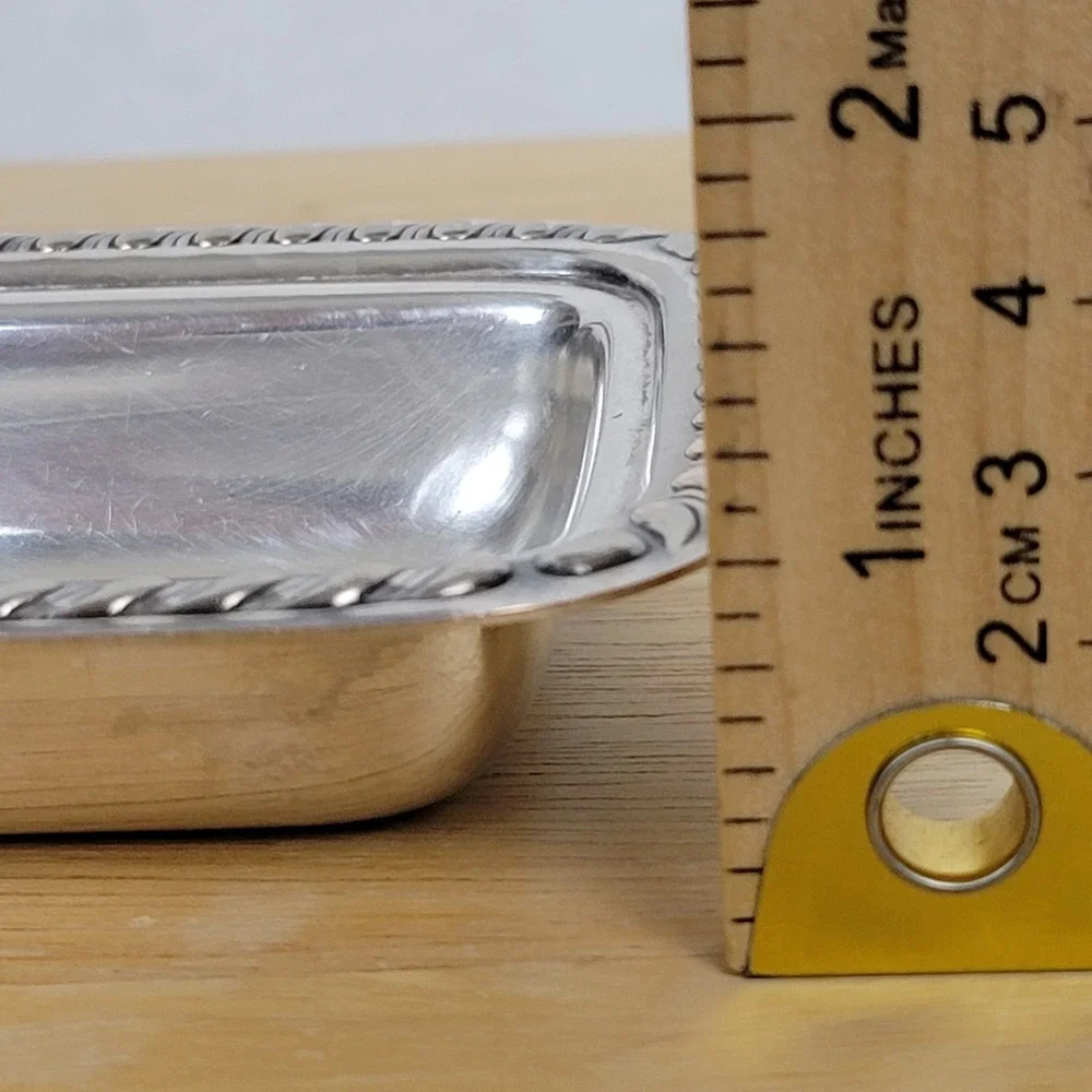 Vintage 1940s Canterbury Silverplate Trinket Tray Small Soap Dish Catchall